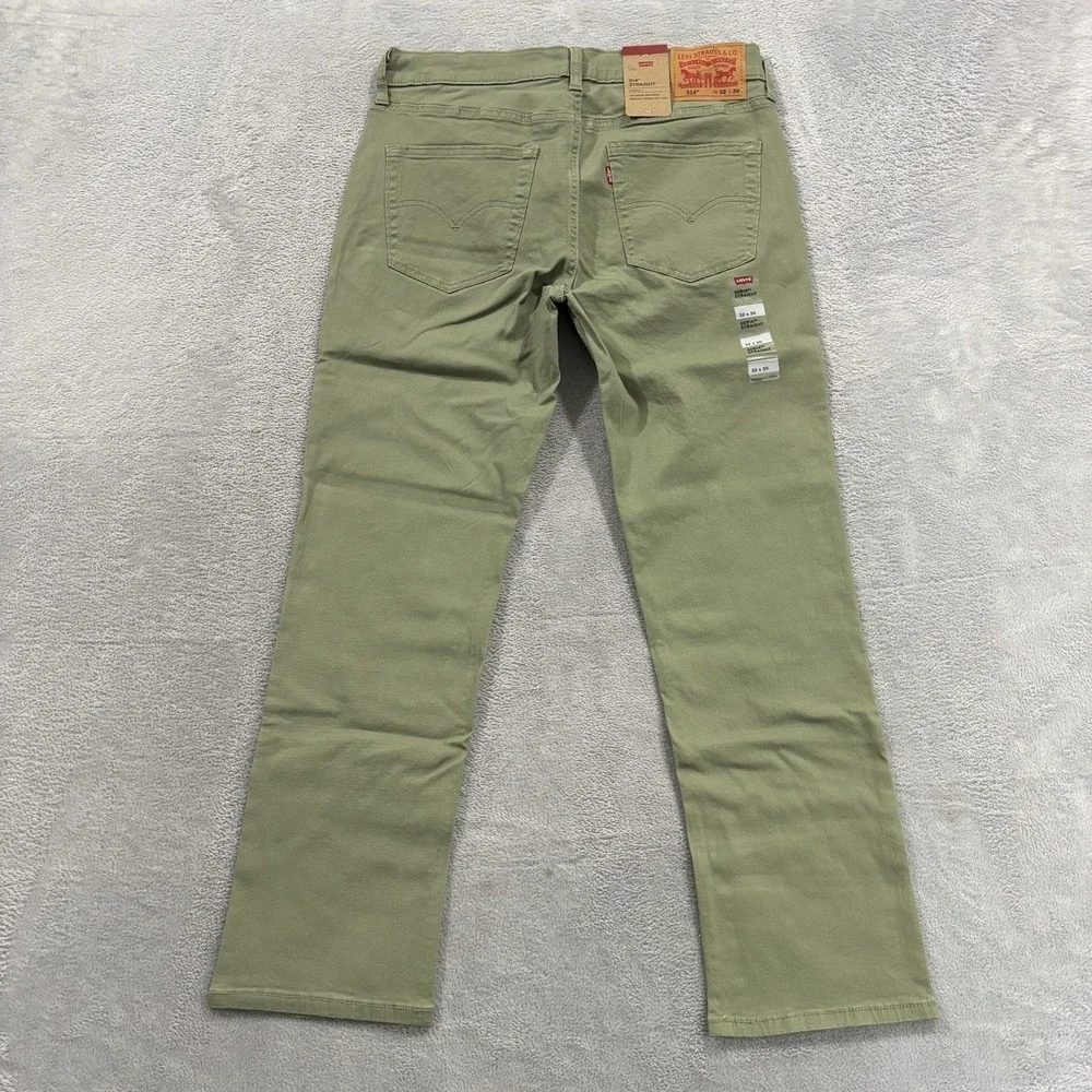 Levi's 514 Jeans Men's 32x30 Straight Mid Rise Premium Soft Twill Olive Green